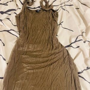 Army green midi dress (shape)